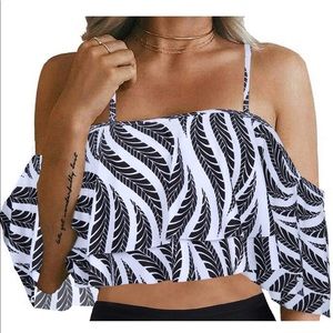NWT Tempt Me off shoulder swim top